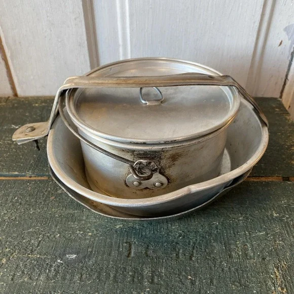 Vintage BOY SCOUTS of AMERICA Aluminum Camping Cook Mess Kit 3 pieces BSA - Picture 2 of 16